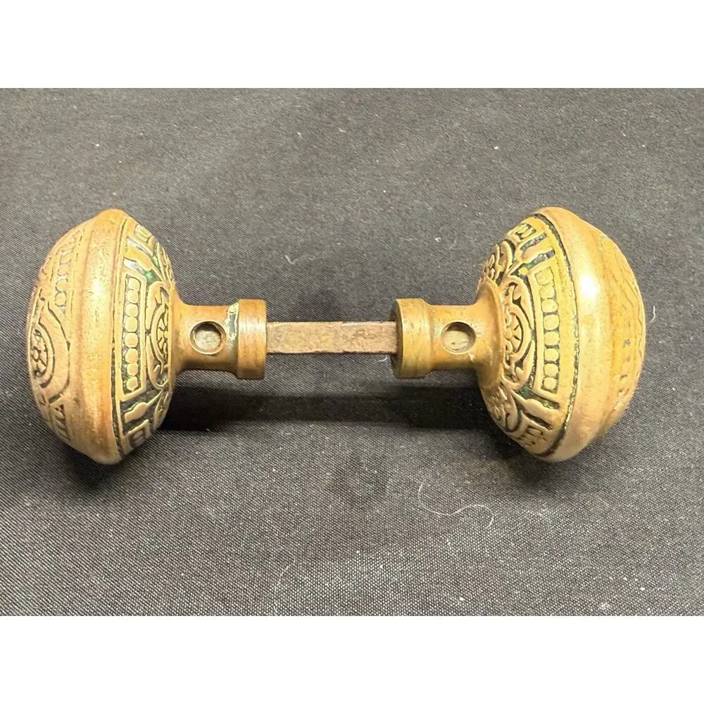 Pair Of Antique 1880’s Victorian Brass/bronze Door Knobs Architectural Salvage